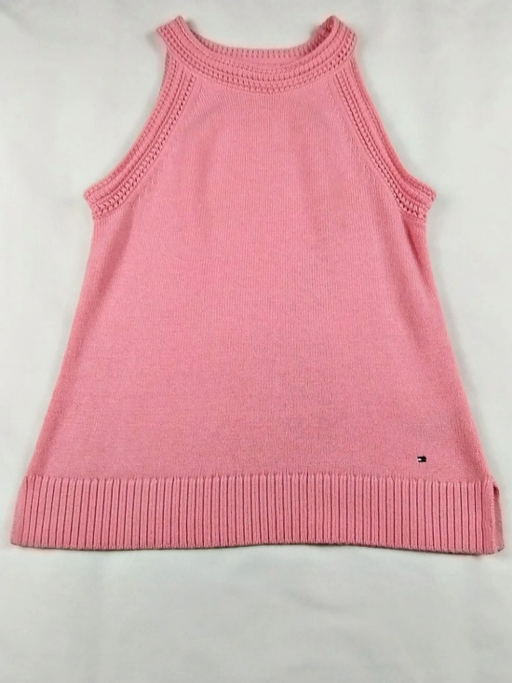 Tommy Hilfiger Pink Cotton Sweater Tank Size Medium Like New